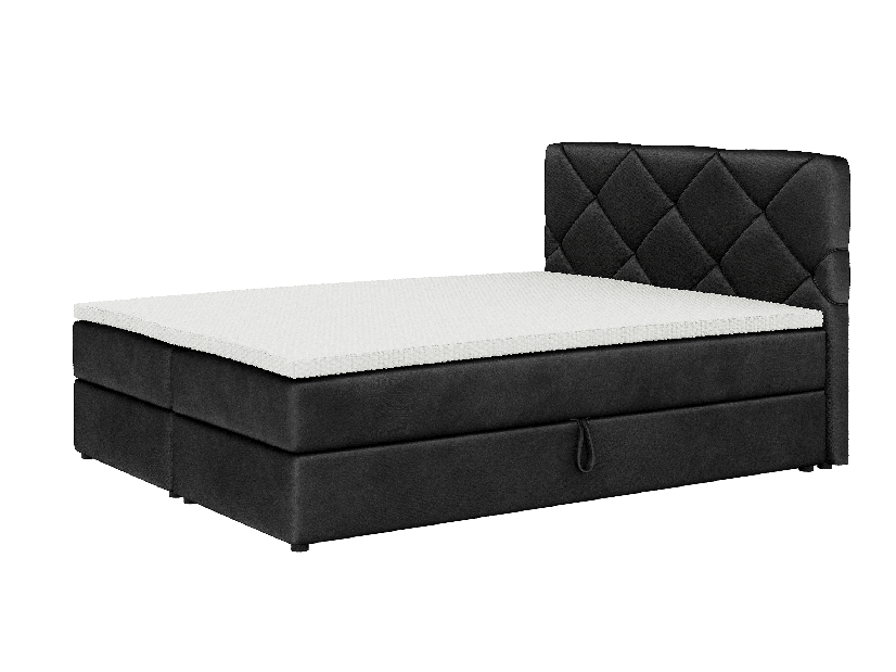 Bračni krevet Boxspring 160x200 cm Karum(s podnicom i madracem) (crna)