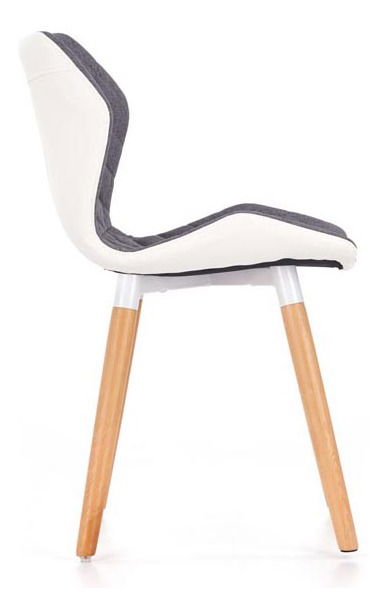 Jedálenská stolička Ken (biela + sivá)