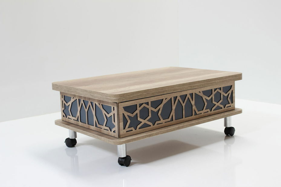 Konferenčný stolík Adat (prírodná + modrá)