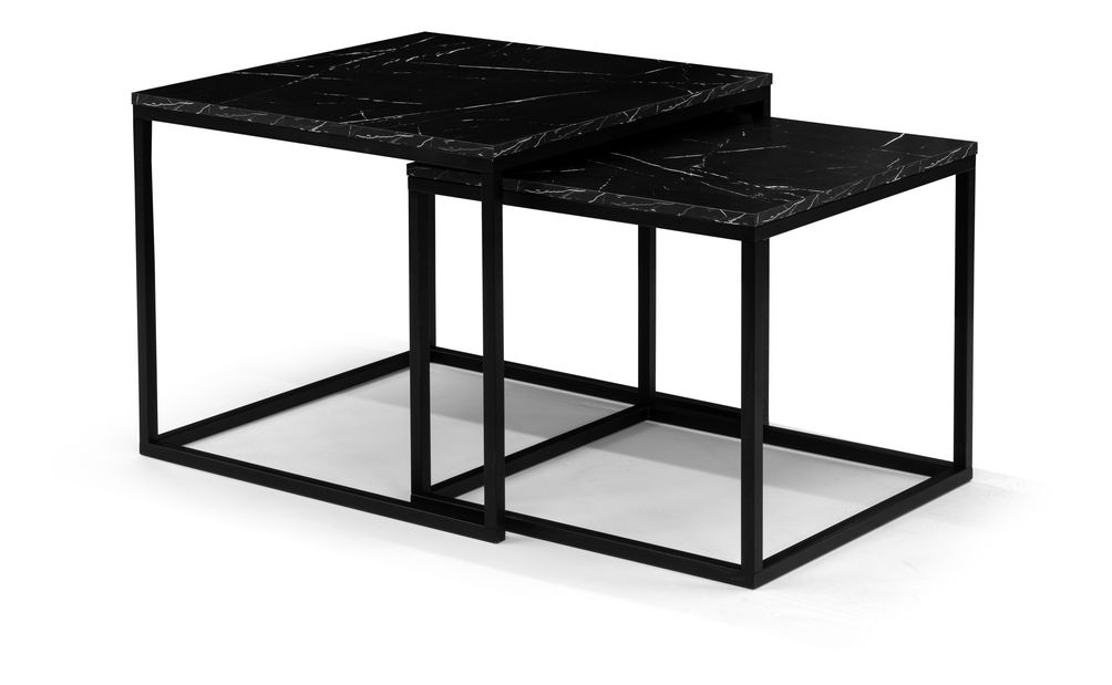 Dohányzóasztal szett 2db. Verona (fekete márvány)