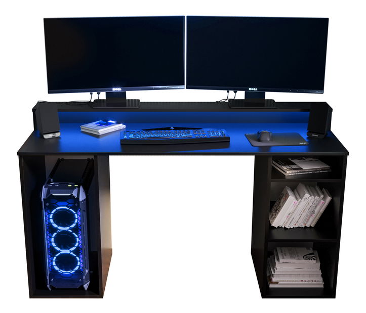 Masă PC pentru gaming Garrick 1 (negru) (cu iluminat LED RGB)