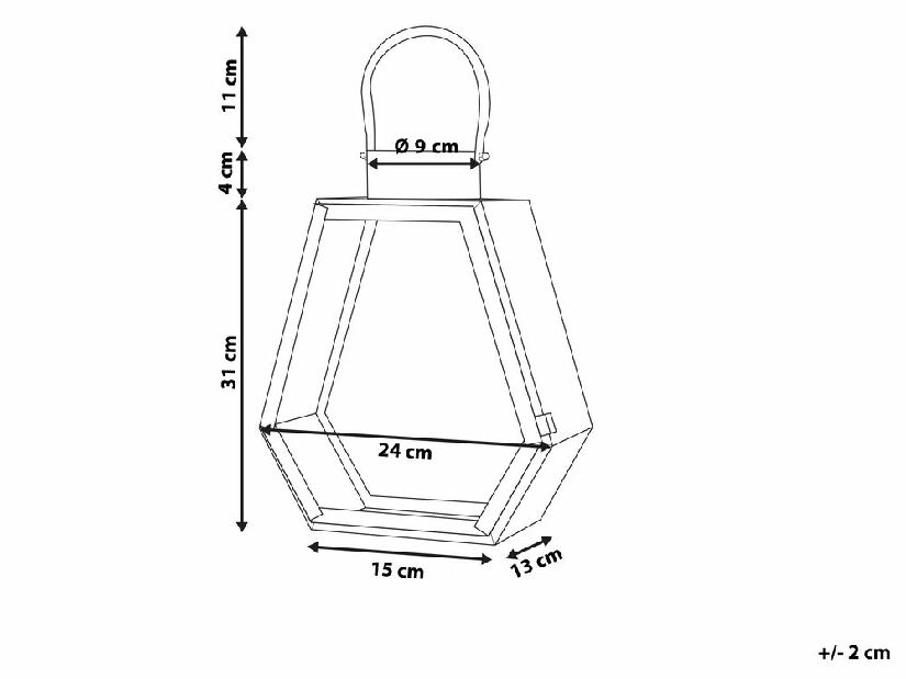 Lampáš CRETA 46 cm (nerez oceľ) (strieborná)