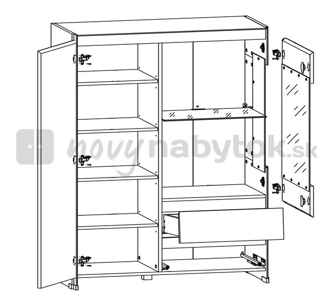 Vitrína BRW Fini REG1W1D2S/14/9 (s osvetlením)