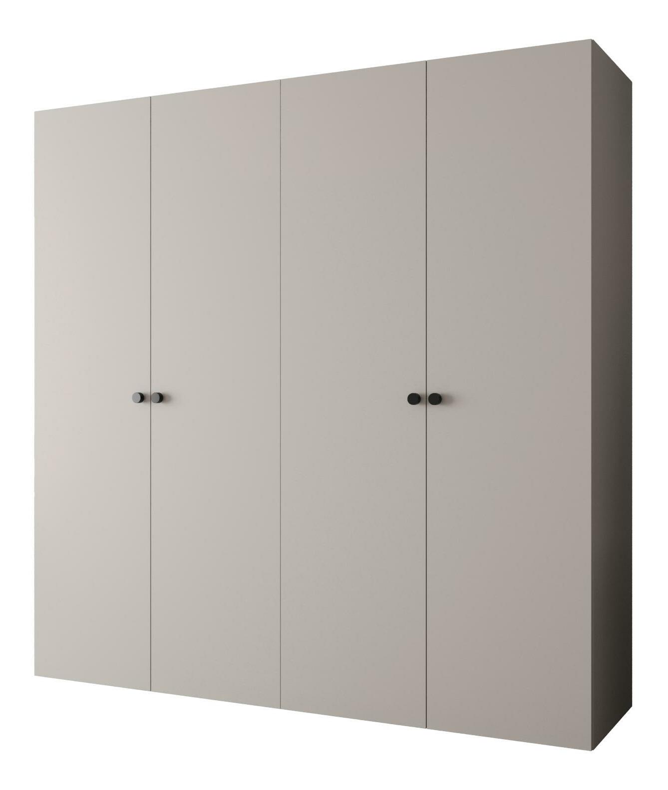 Šatníková skriňa 200 cm Parna 1 (kašmír + čierna)