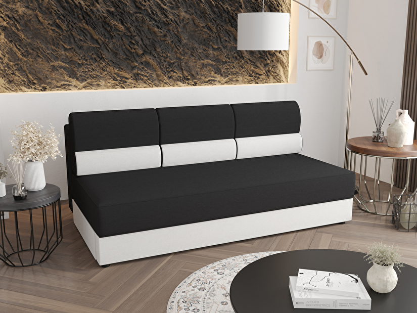 Kétszemélyes kanapé Radiant (fekete + fehér)