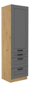 Potravinová kuchynská skrinka Lucid 60 DKS-210 3S1F (korpus: dub artisan + front: mdf dustgrey)