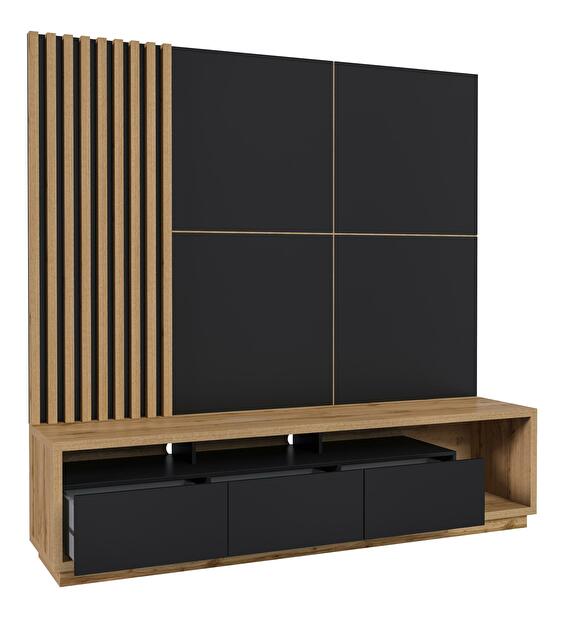 Mobilier living Celcey Typ 09 (Stejar wotan + Negru)