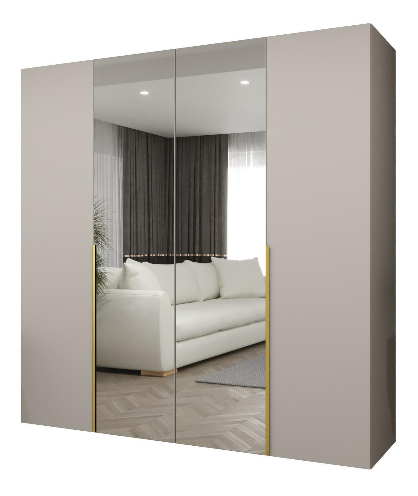 Ruhásszekrény 200 cm Alice 2 (kasmír + arany)