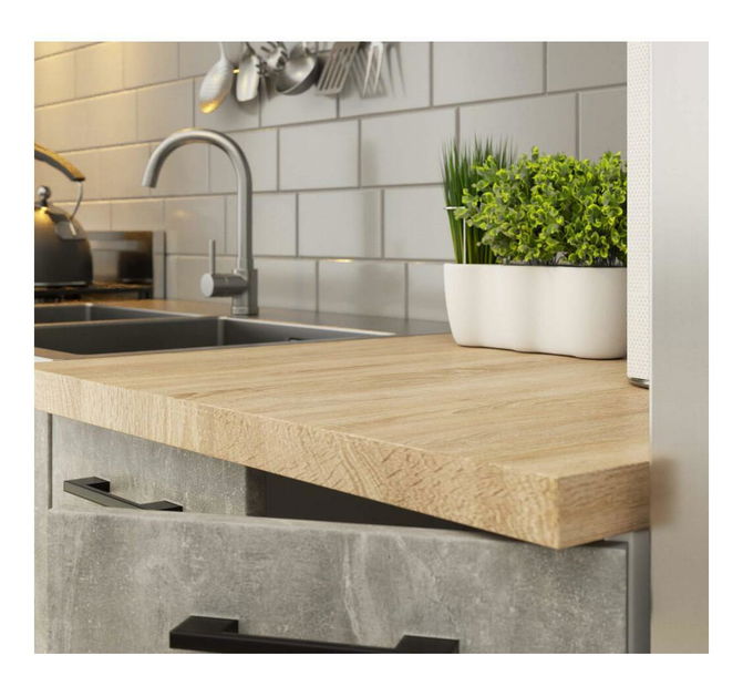 Konyha 240 cm Ozara II C (fehér + beton)