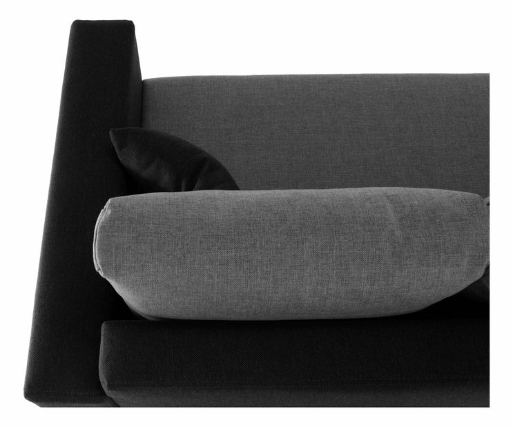 Rohová sedačka Udan čierna + svetlosivá (P)