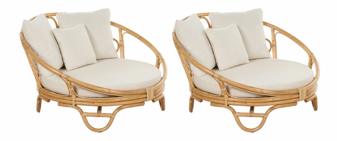 Set 2 ks záhradných kresiel Raeburn (prírodná) 