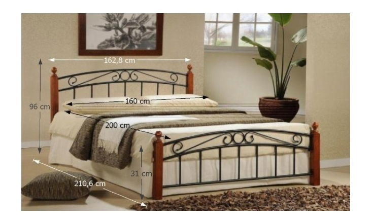 Bračni krevet 160 cm Dalasi (S podnicom) 