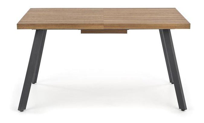 Blagovaonski stol na razvlačenje 140-180 cm Berig (tamno drvo + crna) (za 6 do 8 osoba)