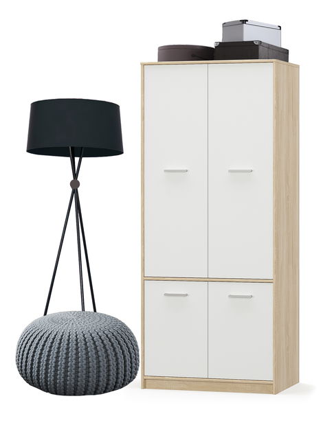 Ruhásszekrény Terrell (szonoma tölgy + fehér)