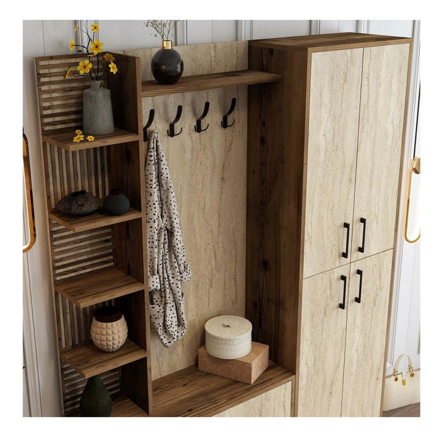 Set za predsoblje Valery 3 (orah + travertin)