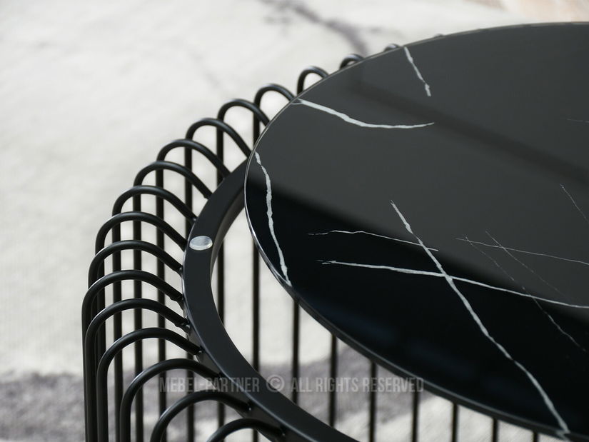 Dohányzóasztal Nils M (fekete márvány + fekete)