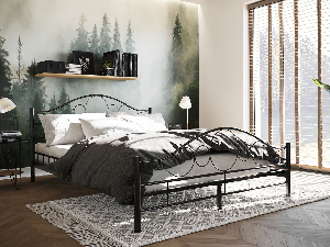 Kovová posteľ Marigold (čierna) (140x200)