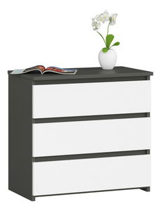 Komoda Cleania CL3 (sivi grafit + bijela)