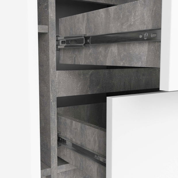 Komoda Kalista VI (beton + bijela)