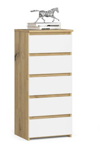 Comodă Cipriano III (stejar artisan + alb)