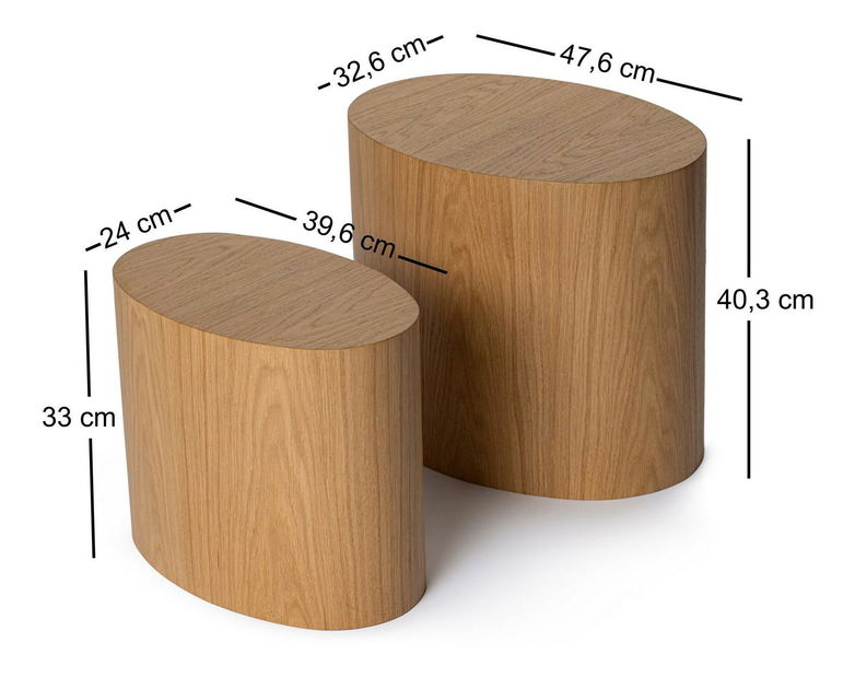 Set măsuțe cafea Eclipse Set (Stejar)