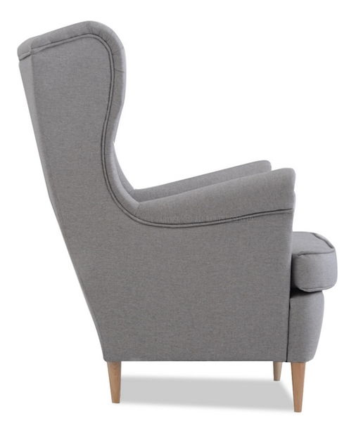 Kreslo ušiak Margis (sivá + biela)