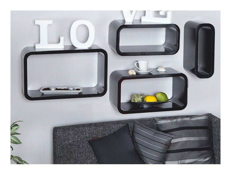 Poličkový systém Dage čierna (4 ks.) *bazár