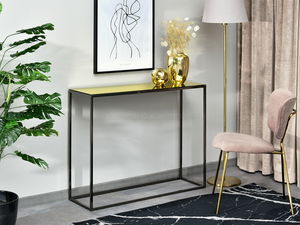 Konzolový stolík Bella Kons (zlatá + čierna)