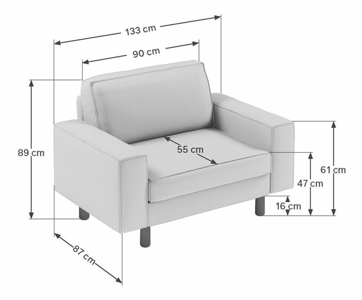 Kreslo Spary L (sivá + orech)