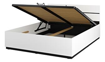 Pat matrimonial 160 cm Crossroad S51 (alb + negru) (lift cu gaz)