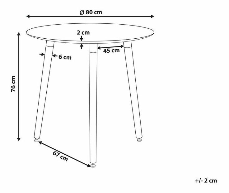 Okrúhly jedálenský stôl Breyanna (biela) (pre 4 osoby)
