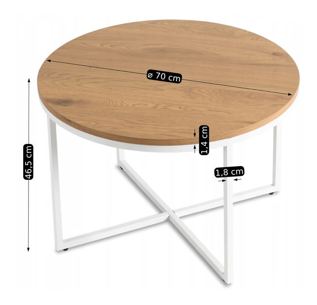 Konferenčný stolík Hubiera (dub zlatý + biela) 