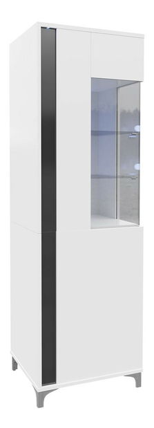 Vitrină 50/200 L AR08 Ankara (Alb + Alb lucios + Negru lucios)