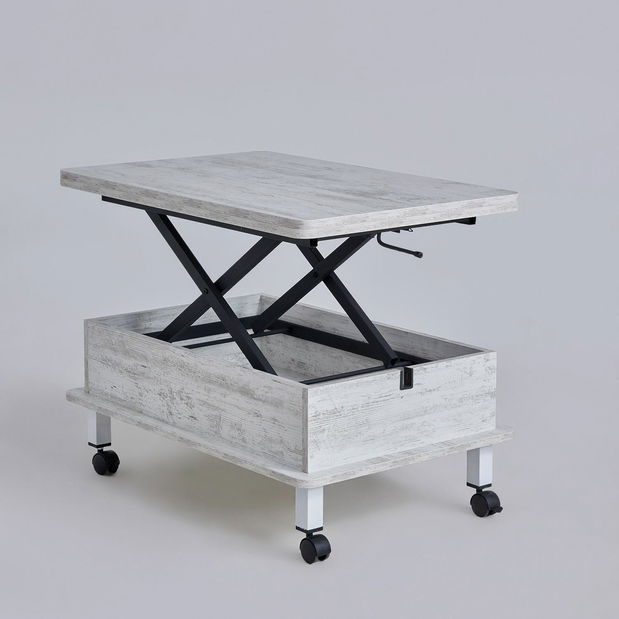 Konferenčný stolík na kolieskach Dia (Biela)