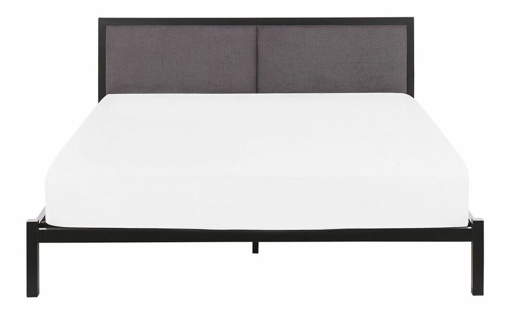 Manželská posteľ 160 cm CAMAR (s roštom) (čierna)