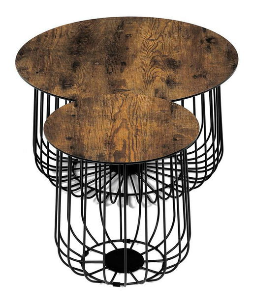 Set 2 konferenčných stolíkov Adelantarla (old style wood)