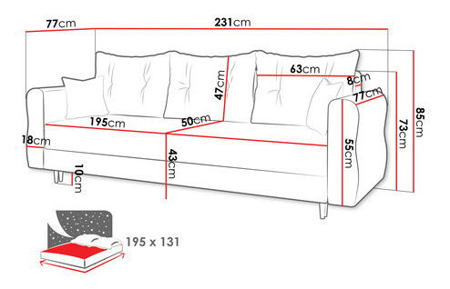 Sofa Selva 3 (tamnoplava)