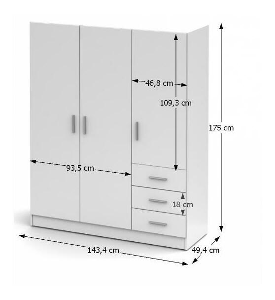 Ormar za garderobu Amo Tip 2 (bijela) 