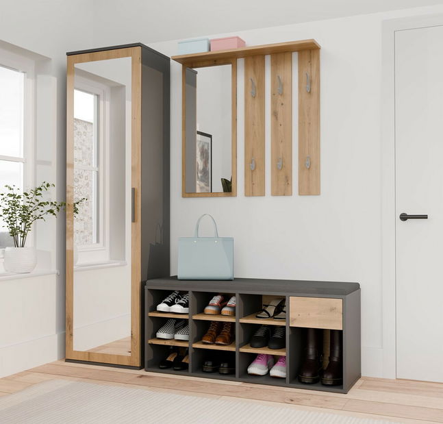 Cipőtároló Telos 1 (antracit + artisan tölgy)