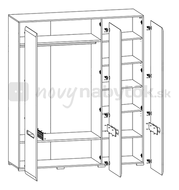 Šatníková skriňa BRW Azteca SZF3D/21/18