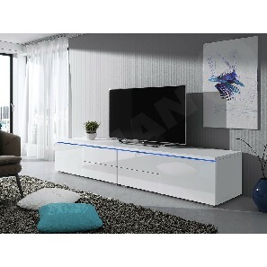 TV asztal Coral XI Double (fehér + fényes fehér)