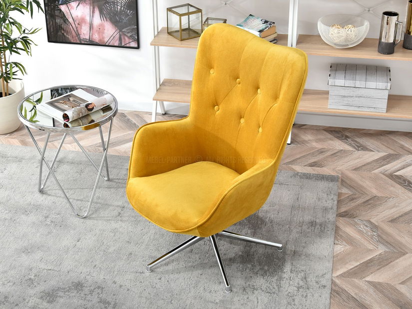 Fotoliu Truni (galben + crom)