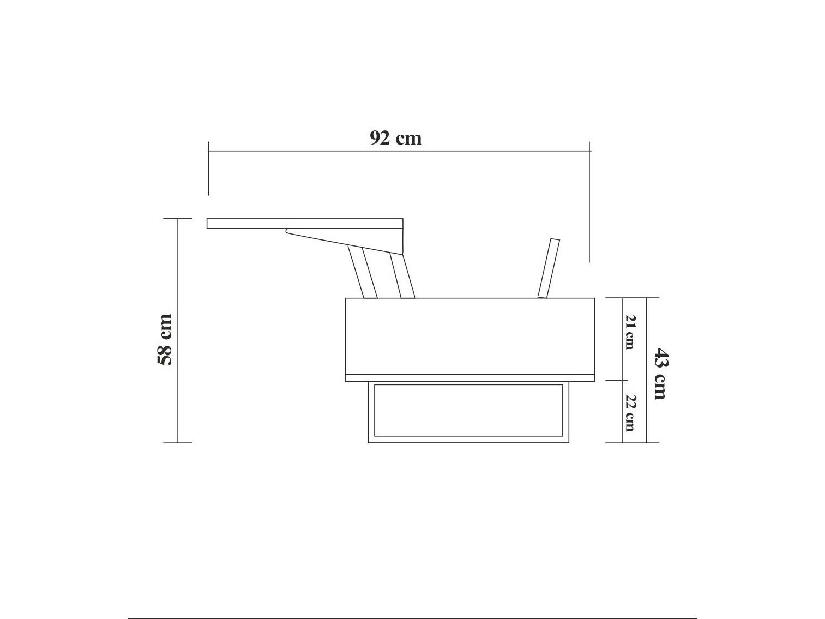 Set mobilier pentru living Ponake 1 (Nuc + negru) 