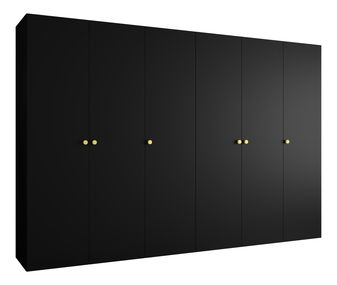Dulap de haine 300 cm Parna 1 (Negru + Auriu)