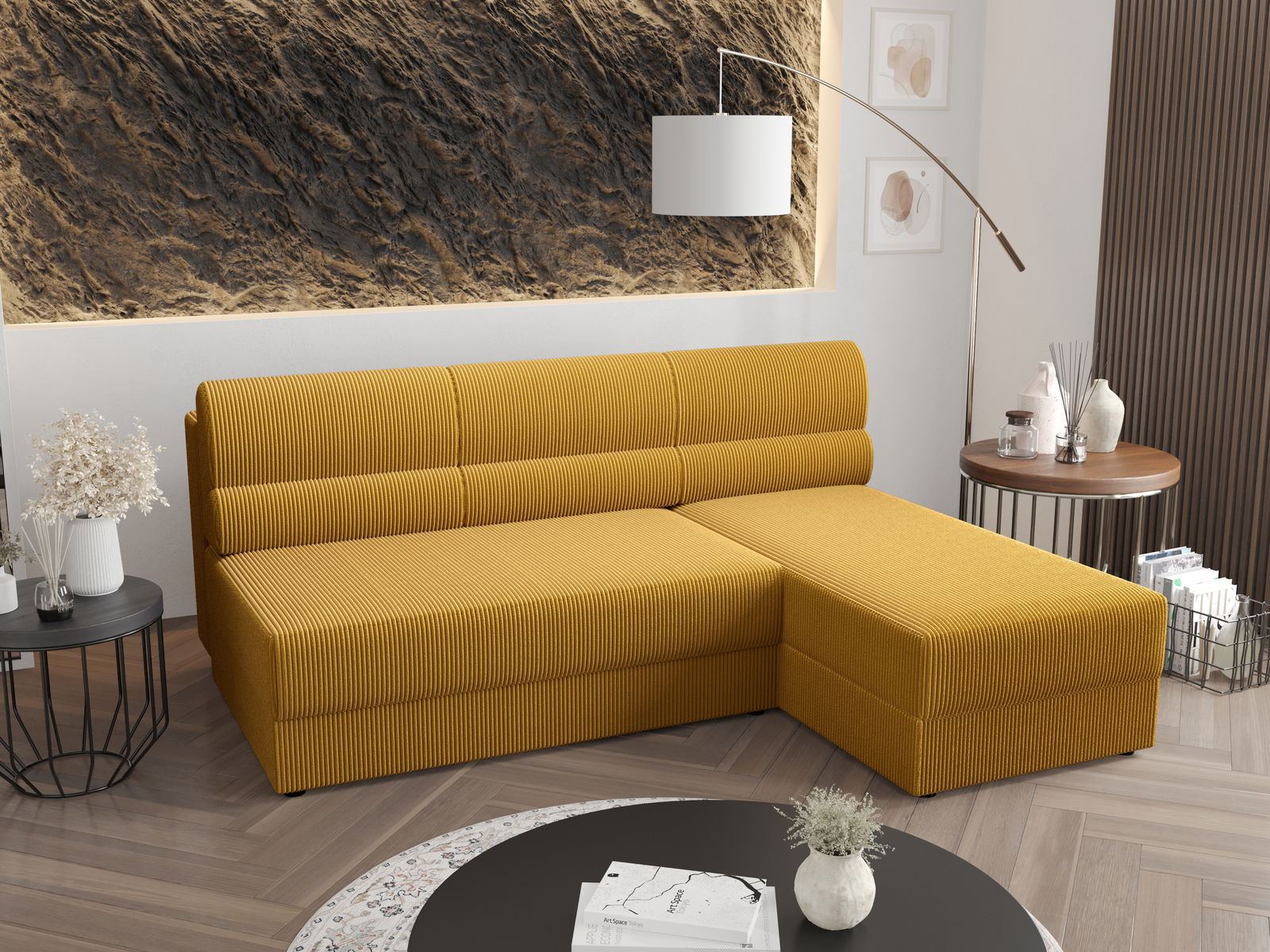 Sarok ülőgarnitúra Radiant L1 (sárga) (J)