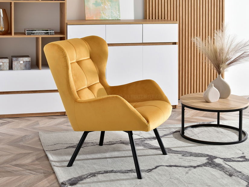 Dizájnos fotel Norweien (arany)