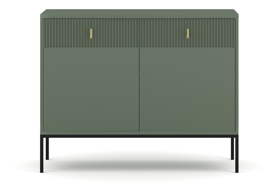 Comodă Magara 2D2S (verde fumuriu + negru)