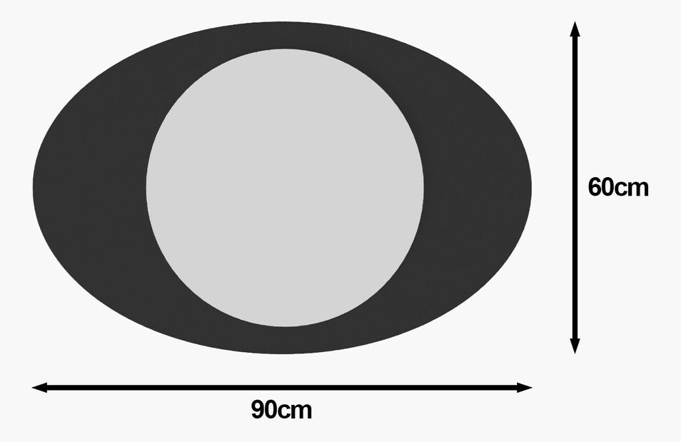 Zrkadlo Oblisimo (čierna)