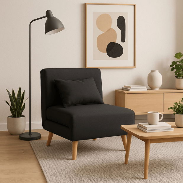 Széthúzható fotel Motecacleta 1 (fekete) 