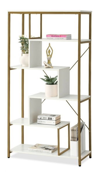 Regál Harp B (fehér fa + arany)